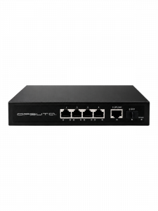 Коммутатор PoE (свитч) на 4 порта PoE 1000 Мб/с (802.3af/at) + 1 Ethernet Uplink порт + 1 SFP порт Орбита OT-VNP43